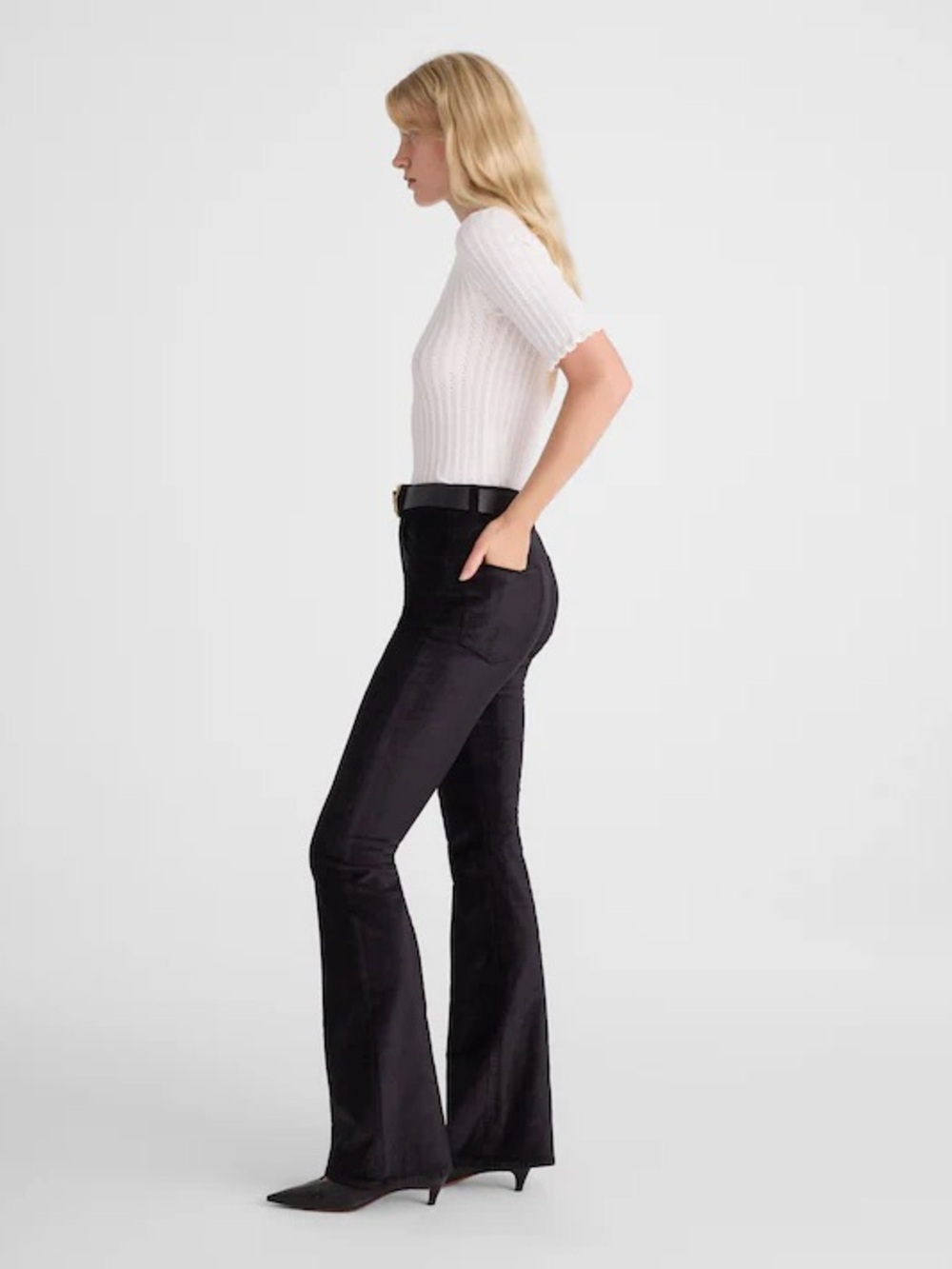 Madewell The Stretch Flare Pant in Velvet - Picture 7 of 8